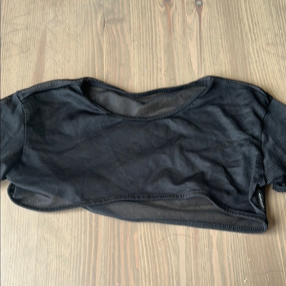 Black Mesh Crop Top